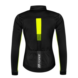 jacket FORCE FROST ladies softshell  black-fluo L