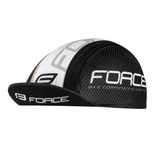 cap cycling with visor FORCE TEAM black-white L-XL