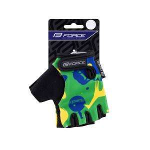gloves F PLANETS kid  green-yellow L