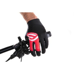 Handschuhe FORCE MTB POWER  schwarz-rot +15 °C plus