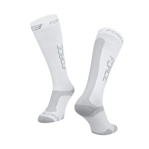 Socken FORCE ATHLETIC PRO COMPRESS - weiß-grau S-M