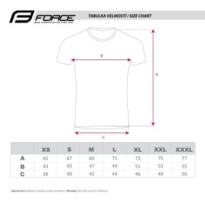 T-shirt FORCE BIKE short sl.  red 3XL