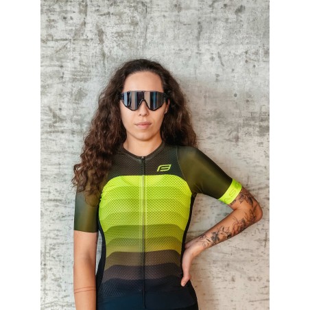 jersey FORCE ASCENT lady short sl  green-fluo