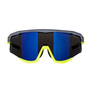 Sopnnenbrille FORCE SONIC gelb-schwarz Spiegelung in blau