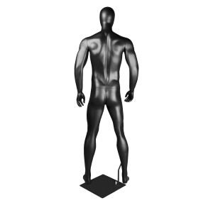 male mannequin upright posture  black matt