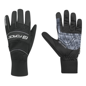 Handschuhe FORCE WINDSTER SPRING black +5 °C bis +10 °C