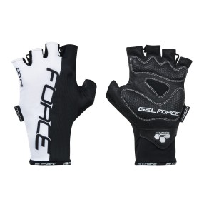gloves FORCE DOTS w/o fastening. white-black L