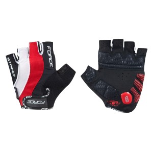 gloves FORCE STRIPES gel. red L