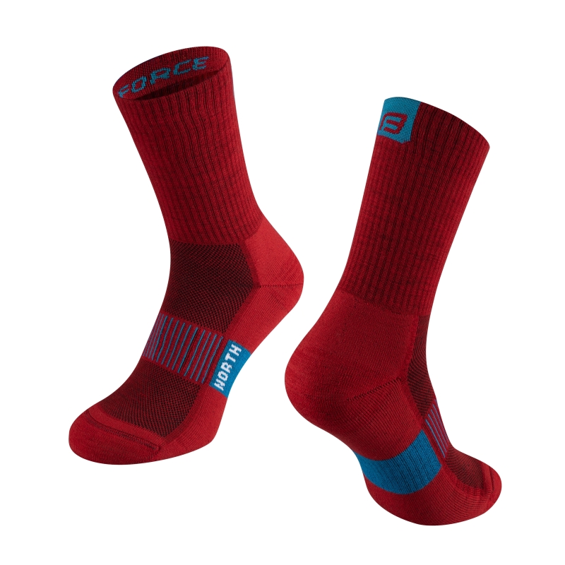 FORCE Merino Socken NORTH Thermo, L-XL/42-47 Rot