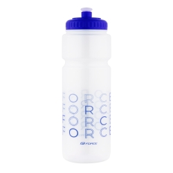 bottle FORCE "F" 0.75 l. transparent/blue printing