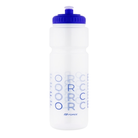 bottle FORCE "F" 0.75 l. transparent/blue printing