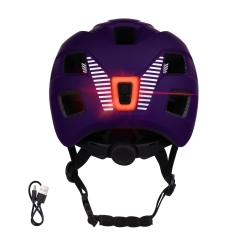 Force Kinderhelm Zebu mit Blinklicht Violett Groesse L-XL