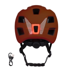 Force Kinderhelm Zebu mit Blinklicht Orange Größe L-XL