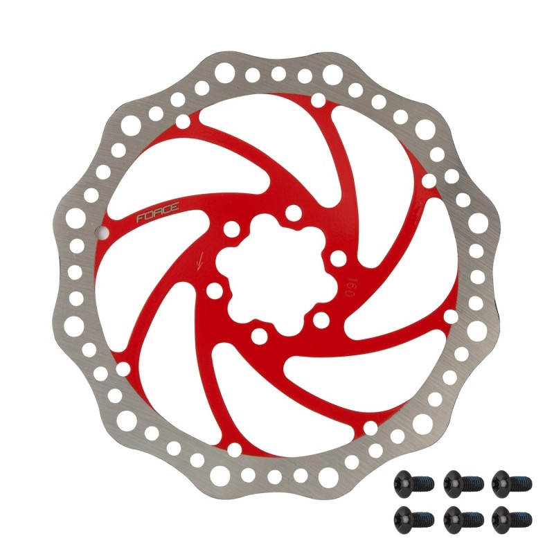 disc brake rotor FORCE 180 mm. 6 holes. red