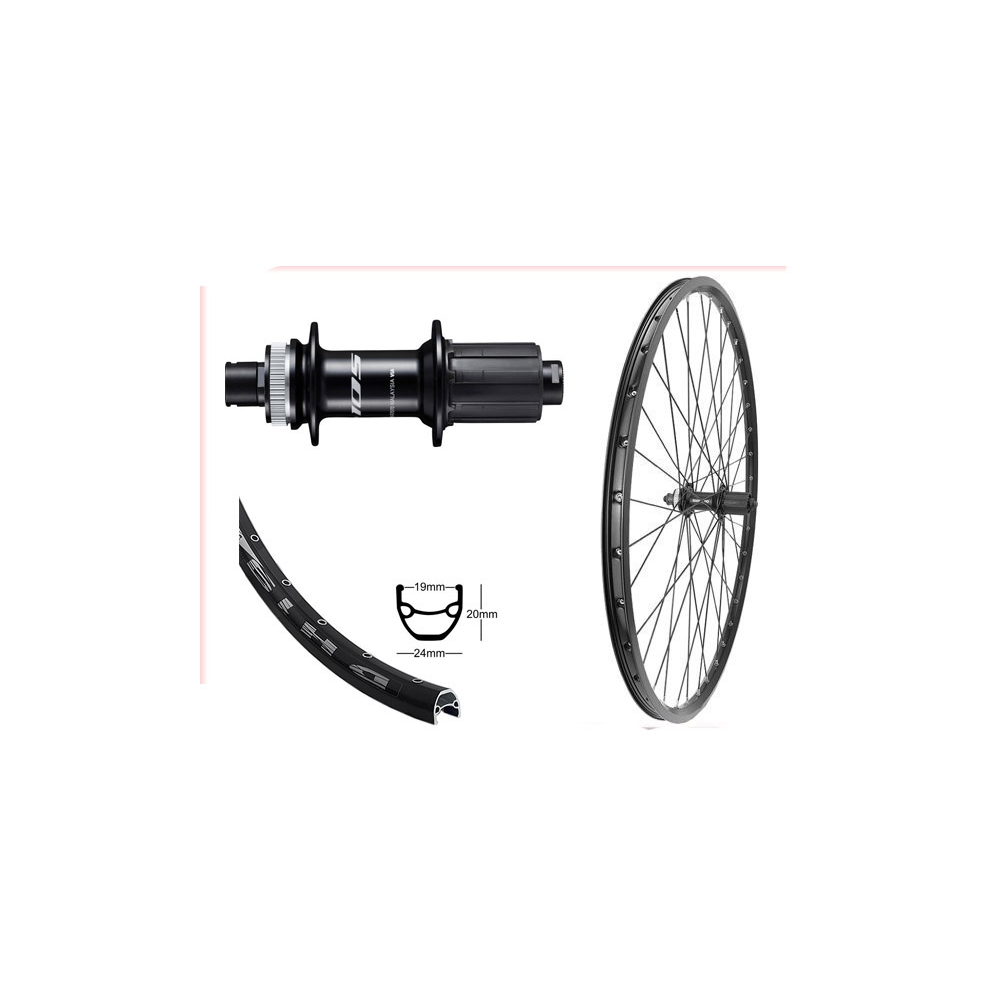 Hinterrad Gravel - und Cyclocross 36 Loch, 142mm, CL Disk, 12mm Steckachse