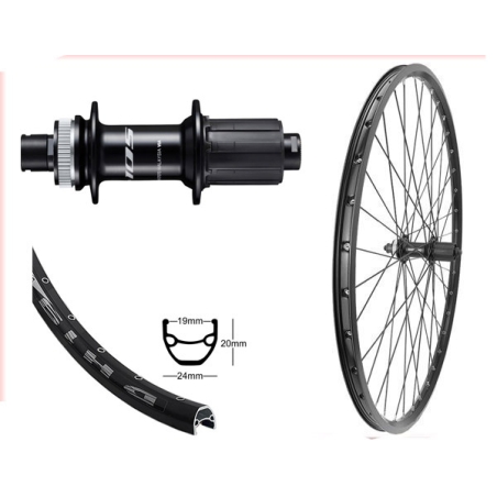 Hinterrad Gravel - und Cyclocross 36 Loch, 142mm, CL Disk, 12mm Steckachse