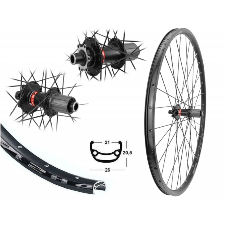 27.5 Zoll Hinterrad, 142mm Steckachse 12mm, 6 Loch Disk, 8-11 Fach
