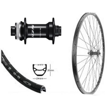 Vorderrad Gravel - und Cyclocross 36 Loch, 100mm, CL Disk, 12mm Steckachse