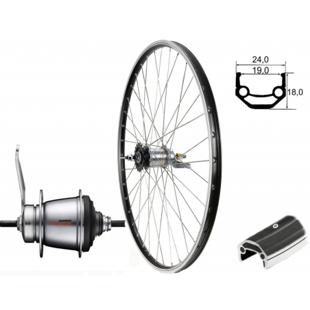 Hinterrad 19-622 V-Bremse 36L Nexus 7-fach mit Rücktritt