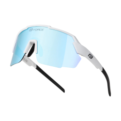 Force Sonnenbrille PULSE, Weiss, blaue verspiegelte Gläser