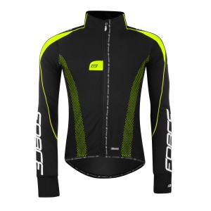 jacket FORCE X72 PRO16 softshell man. black-fluo L