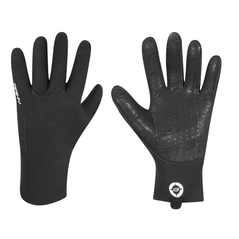 gloves neoprene FORCE RAINY. black L