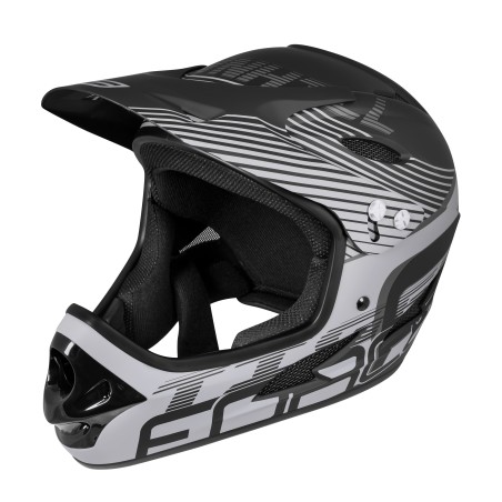 Downhill Helm FORCE TIGER  silver-black L-XL