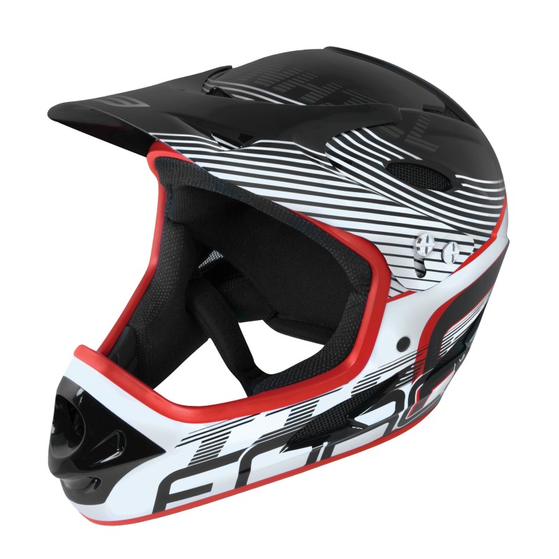 helmet FORCE TIGER downhill. black-red-white S-M