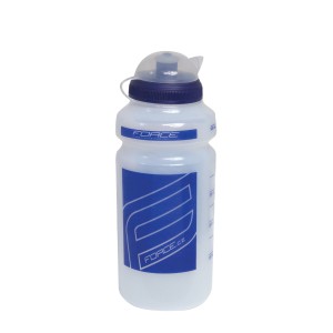 bottle FORCE "F" 0.5 l. transparent/blue printing