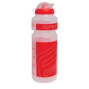 bottle FORCE "F" 0.75 l. transparent/red printing