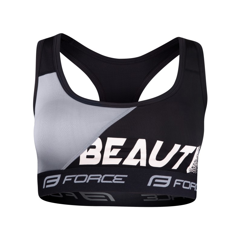 Sport-BH FORCE BEAUTY. schwarz-grau %%% *