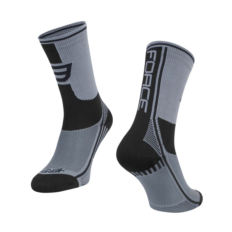 socks FORCE LONG PLUS. grey-black L-XL