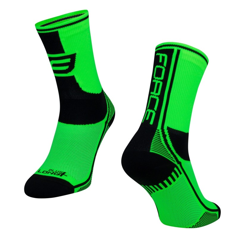 socks FORCE LONG PLUS. green-black-white L-XL