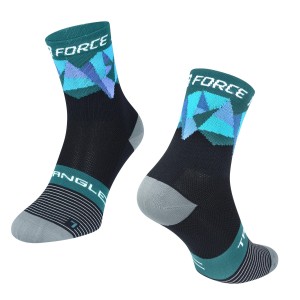 socks FORCE TRIANGLE. black-turquoise S-M