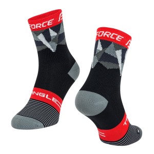 socks FORCE TRIANGLE.black-grey-red S-M