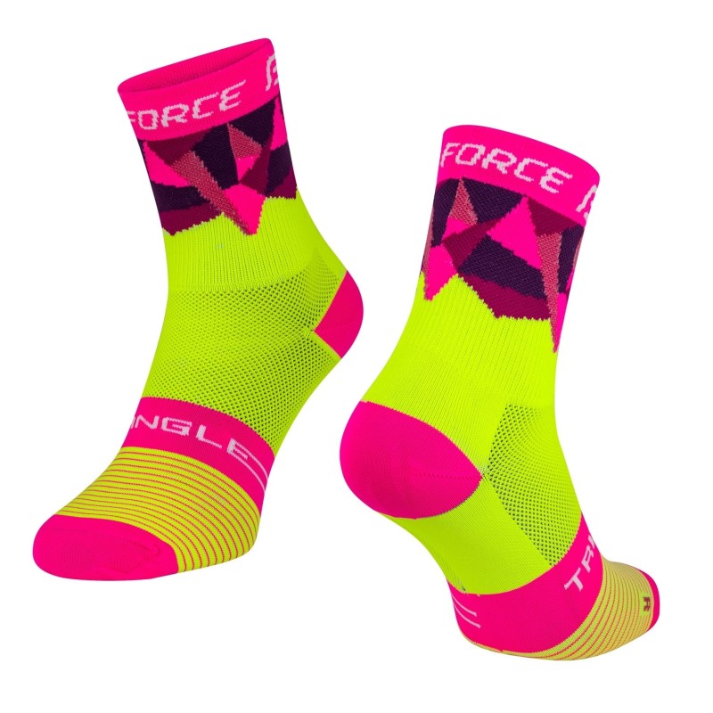 socks FORCE TRIANGLE. fluo-pink S-M