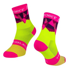 socks FORCE TRIANGLE. fluo-pink L-XL