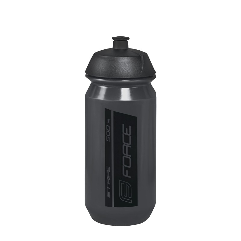 bottle FORCE STRIPE 0.5 l. transparent black