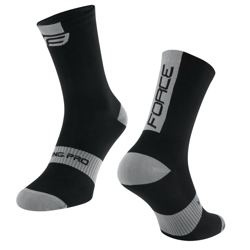 socks FORCE LONG PRO  black-grey L-XL/42-46