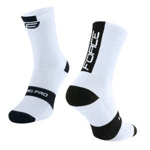 socks FORCE LONG PRO  white-black L-XL/42-46