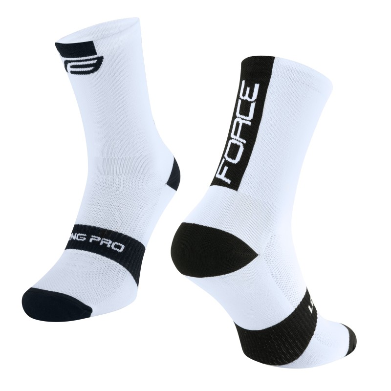 socks FORCE LONG PRO  white-black L-XL/42-46