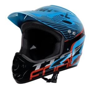 FORCE TIGER Downhill Helm blue-blk-red S-M