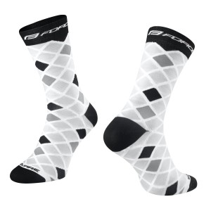 socks FORCE SQUARE  white-black L-XL/42-46