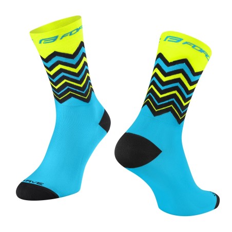 socks FORCE WAVE  fluo-blue L-XL/42-46