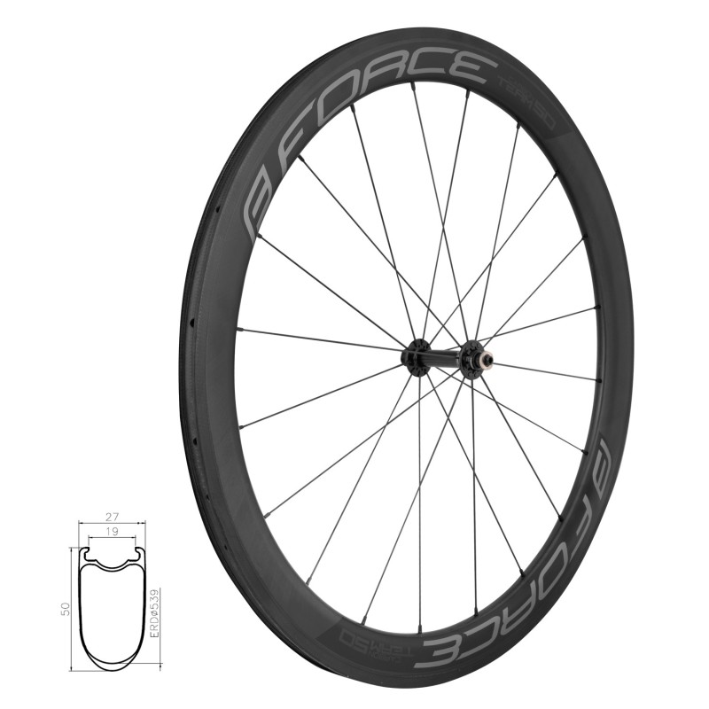 wheel front road FORCE TEAM CARBON 50 clincher