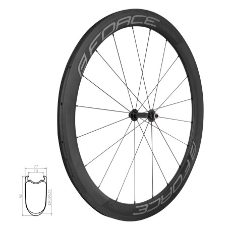 wheel front road FORCE TEAM CARBON 50 clincher