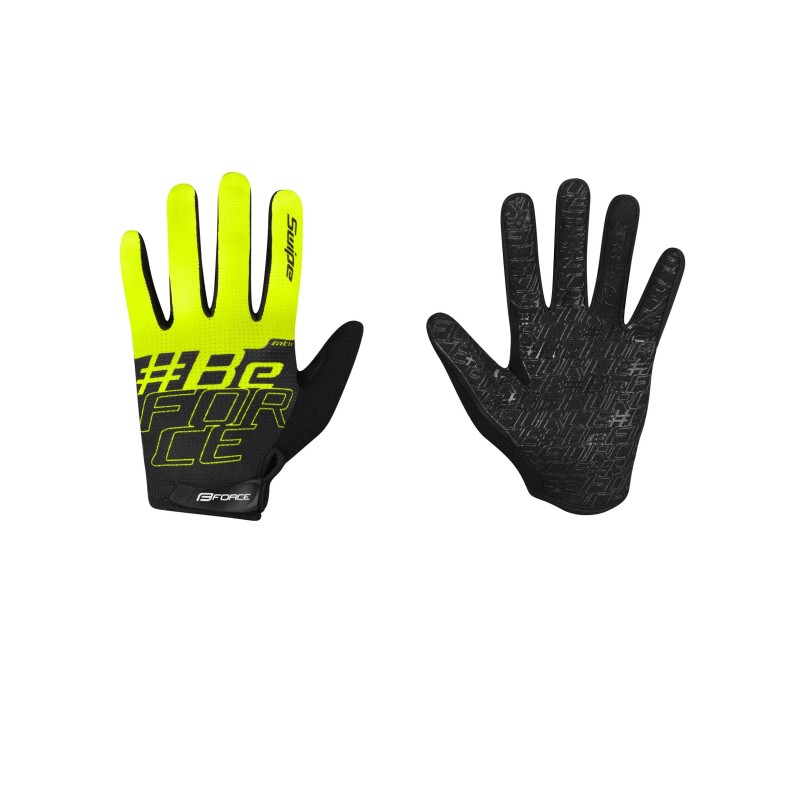 Handschuhe FORCE KID MTB SWIPE gelb-schwarz +15°C plus