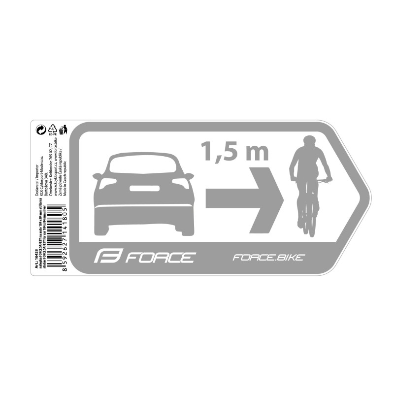 sticker FORCE SAFETY for car 184 x 84 mm silver