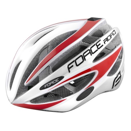 helmet FORCE ROAD  white-red L - XL