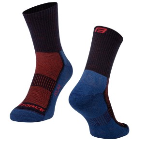 socks FORCE POLAR  blue-red L-XL/42-47